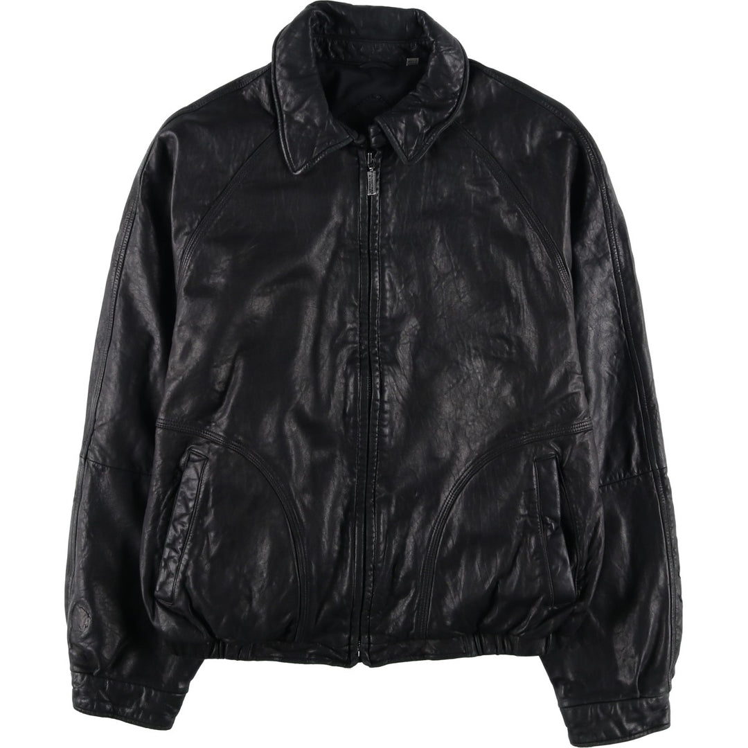 ROUNDTREE AND YORKE Swing Top Type Leather Blouson, Men's Size L (approx.) Genuine Leather Lambskin black type Vintage Second Hand