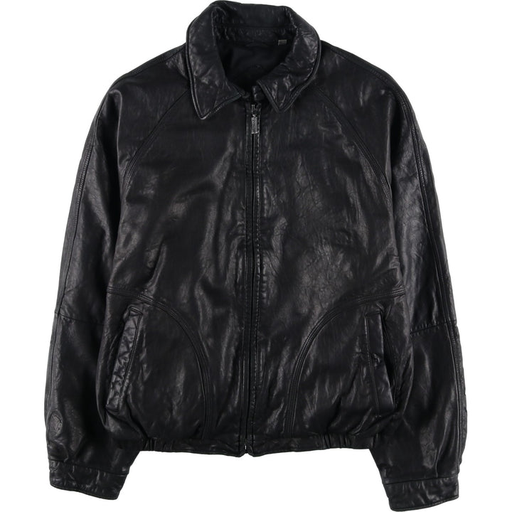 ROUNDTREE AND YORKE Swing Top Type Leather Blouson, Men's Size L (approx.) Genuine Leather Lambskin black type Vintage Second Hand