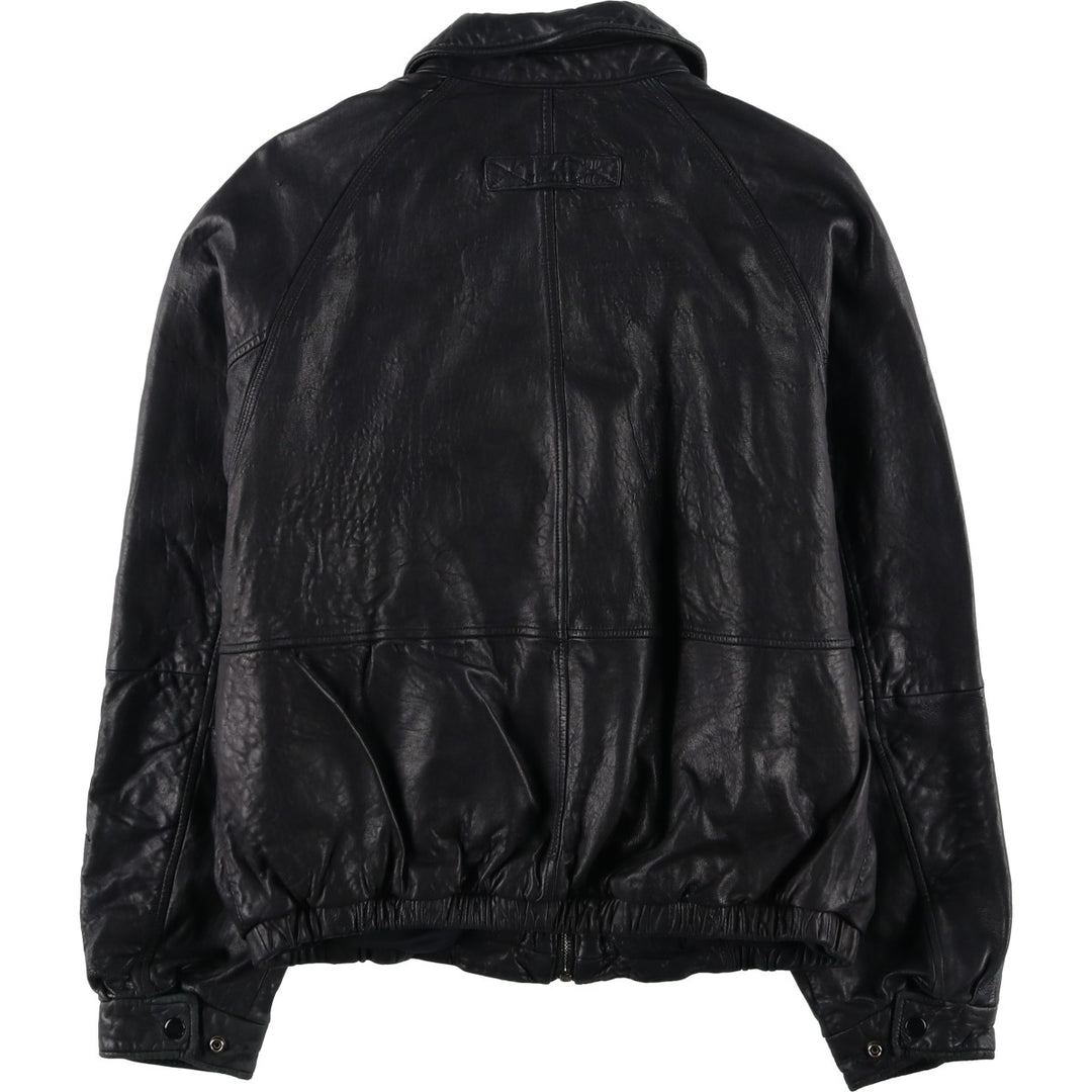 ROUNDTREE AND YORKE Swing Top Type Leather Blouson, Men's Size L (approx.) Genuine Leather Lambskin black type Vintage Second Hand