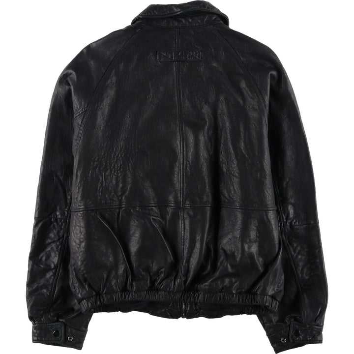 ROUNDTREE AND YORKE Swing Top Type Leather Blouson, Men's Size L (approx.) Genuine Leather Lambskin black type Vintage Second Hand