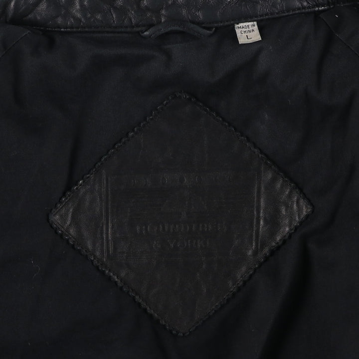 ROUNDTREE AND YORKE Swing Top Type Leather Blouson, Men's Size L (approx.) Genuine Leather Lambskin black type Vintage Second Hand