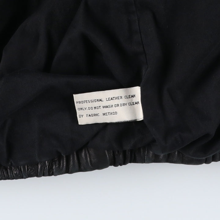 ROUNDTREE AND YORKE Swing Top Type Leather Blouson, Men's Size L (approx.) Genuine Leather Lambskin black type Vintage Second Hand