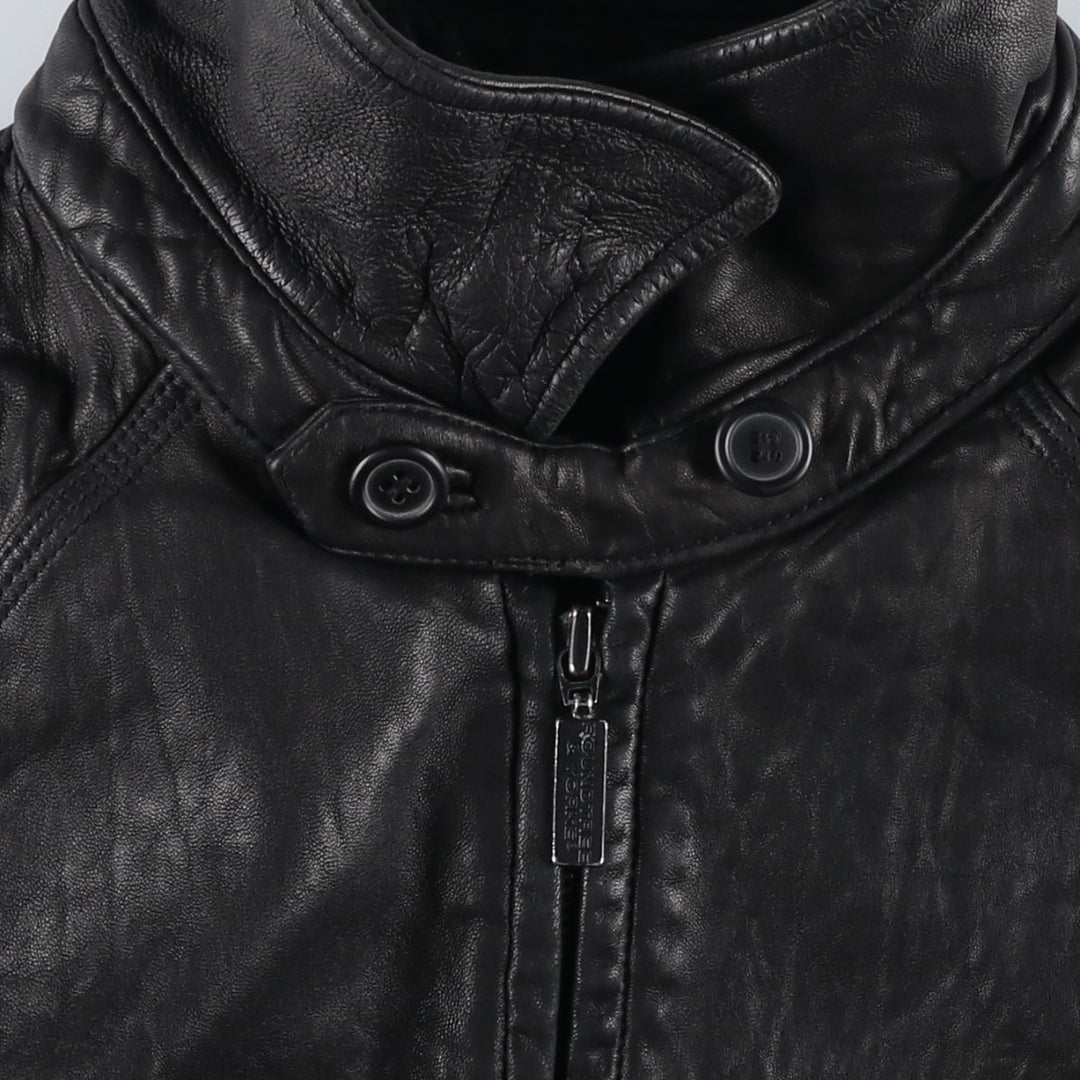 ROUNDTREE AND YORKE Swing Top Type Leather Blouson, Men's Size L (approx.) Genuine Leather Lambskin black type Vintage Second Hand