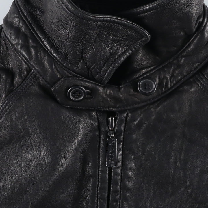 ROUNDTREE AND YORKE Swing Top Type Leather Blouson, Men's Size L (approx.) Genuine Leather Lambskin black type Vintage Second Hand