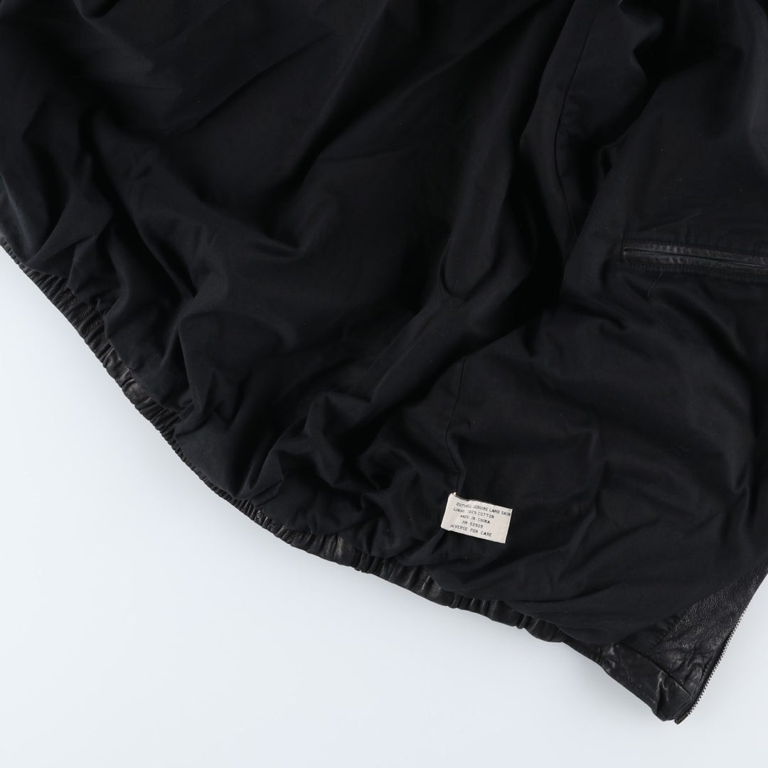 ROUNDTREE AND YORKE Swing Top Type Leather Blouson, Men's Size L (approx.) Genuine Leather Lambskin black type Vintage Second Hand