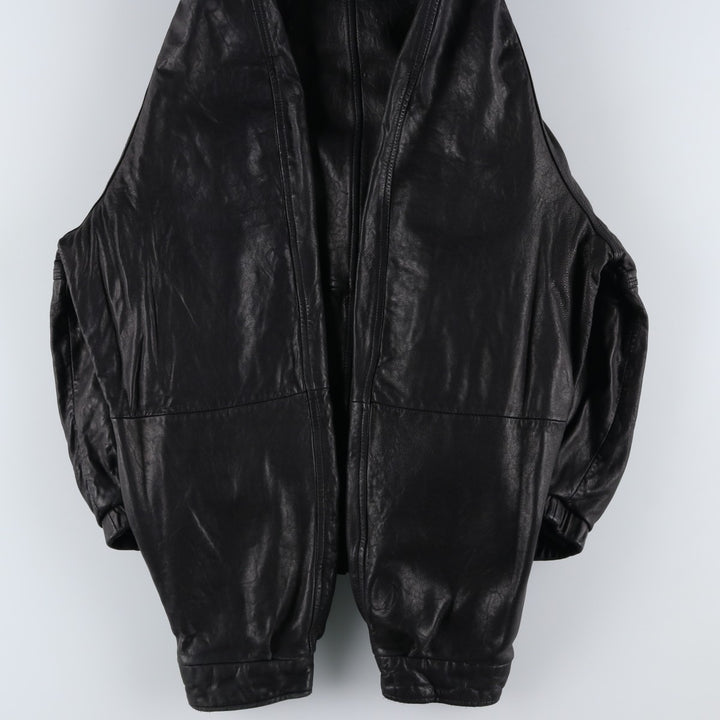 ROUNDTREE AND YORKE Swing Top Type Leather Blouson, Men's Size L (approx.) Genuine Leather Lambskin black type Vintage Second Hand