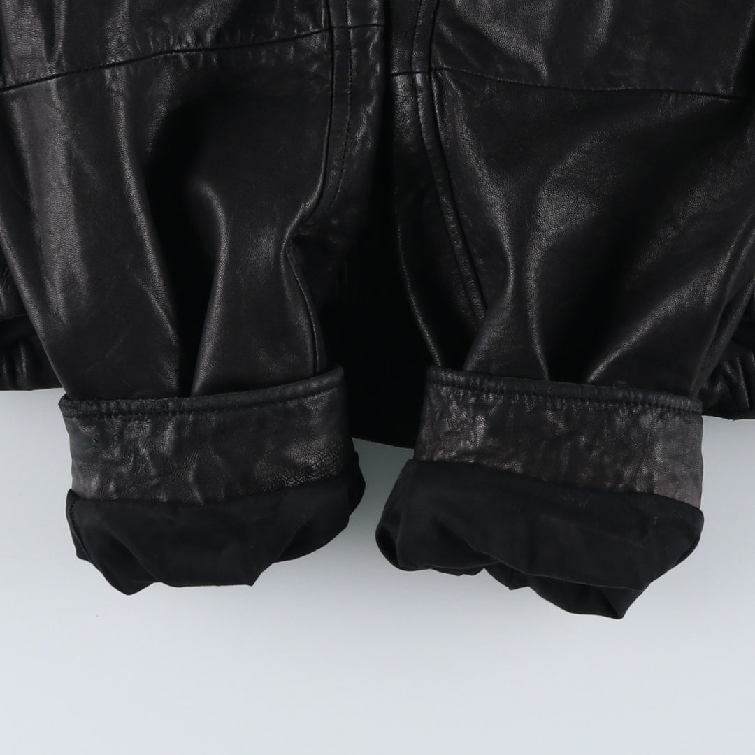 ROUNDTREE AND YORKE Swing Top Type Leather Blouson, Men's Size L (approx.) Genuine Leather Lambskin black type Vintage Second Hand
