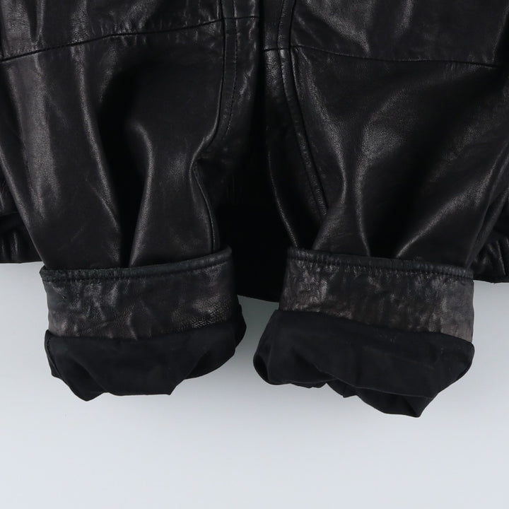 ROUNDTREE AND YORKE Swing Top Type Leather Blouson, Men's Size L (approx.) Genuine Leather Lambskin black type Vintage Second Hand