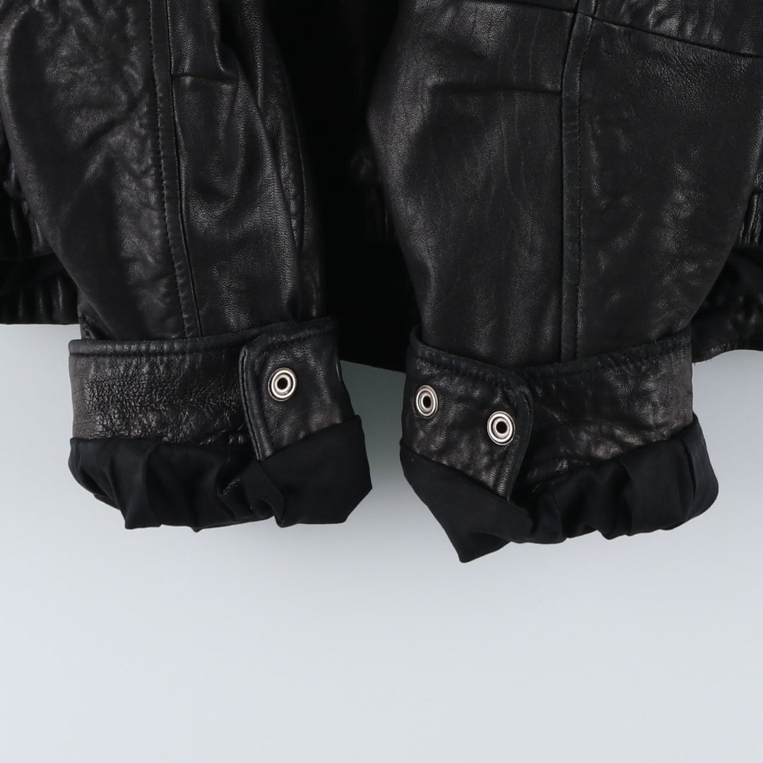 ROUNDTREE AND YORKE Swing Top Type Leather Blouson, Men's Size L (approx.) Genuine Leather Lambskin black type Vintage Second Hand