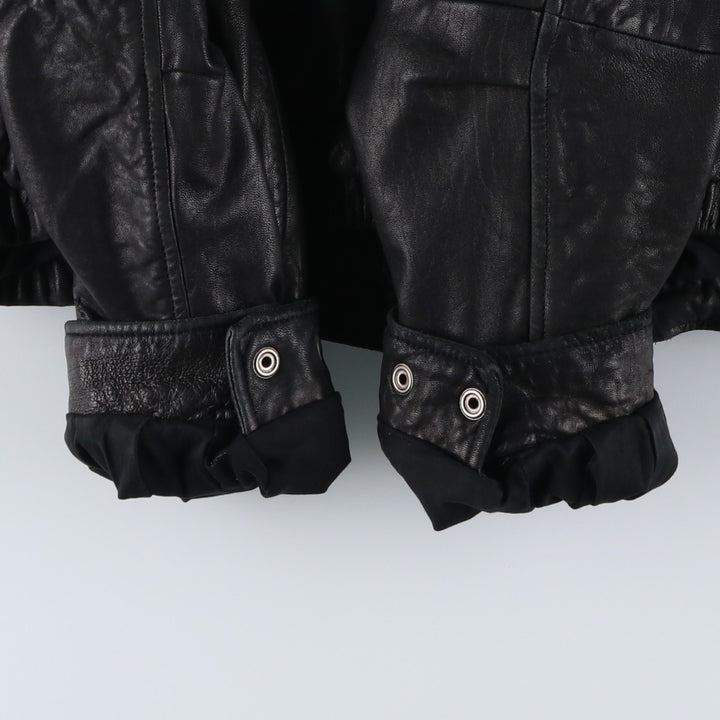 ROUNDTREE AND YORKE Swing Top Type Leather Blouson, Men's Size L (approx.) Genuine Leather Lambskin black type Vintage Second Hand