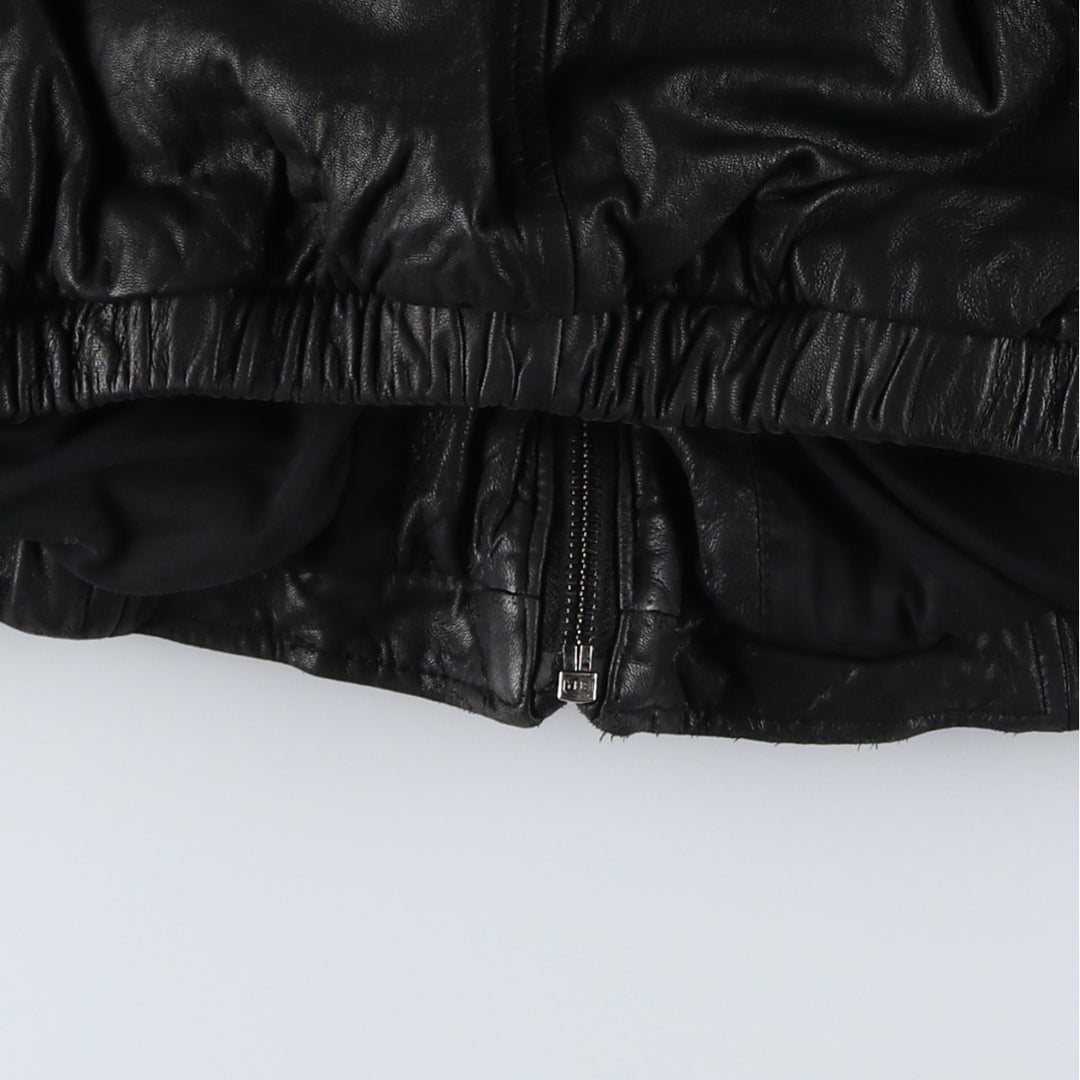 ROUNDTREE AND YORKE Swing Top Type Leather Blouson, Men's Size L (approx.) Genuine Leather Lambskin black type Vintage Second Hand