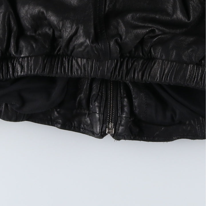 ROUNDTREE AND YORKE Swing Top Type Leather Blouson, Men's Size L (approx.) Genuine Leather Lambskin black type Vintage Second Hand