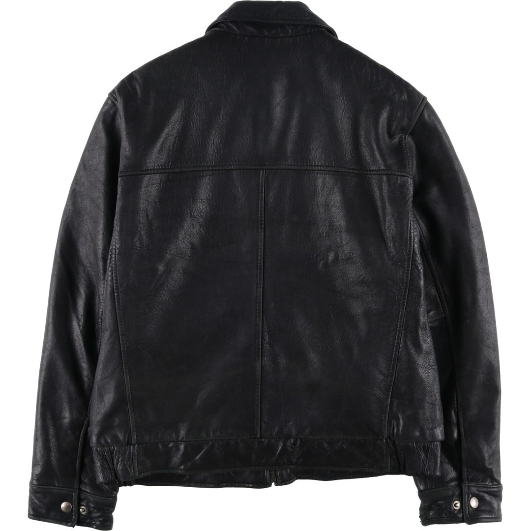 Dockers Swing Top Style Padded Leather Blouson, Men's Size M (approx.) genuine leather black type Vintage Second Hand