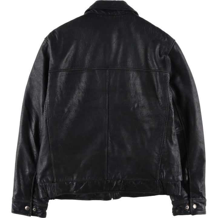 Dockers Swing Top Style Padded Leather Blouson, Men's Size M (approx.) genuine leather black type Vintage Second Hand