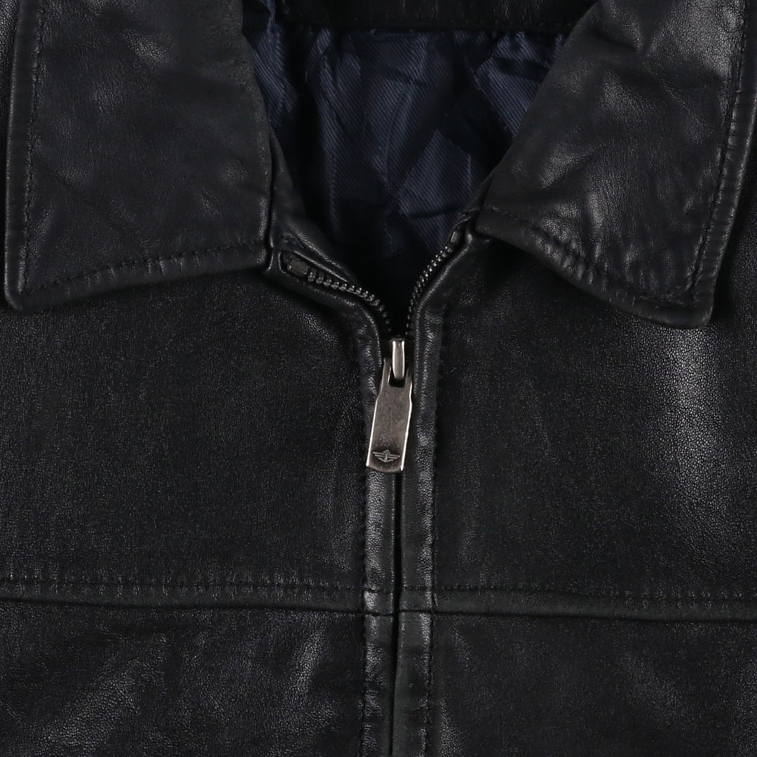 Dockers Swing Top Style Padded Leather Blouson, Men's Size M (approx.) genuine leather black type Vintage Second Hand