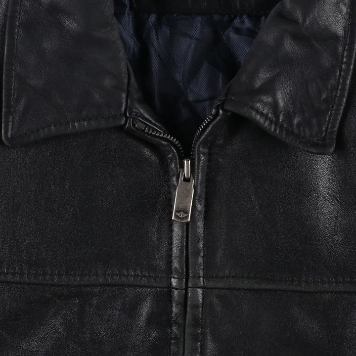Dockers Swing Top Style Padded Leather Blouson, Men's Size M (approx.) genuine leather black type Vintage Second Hand