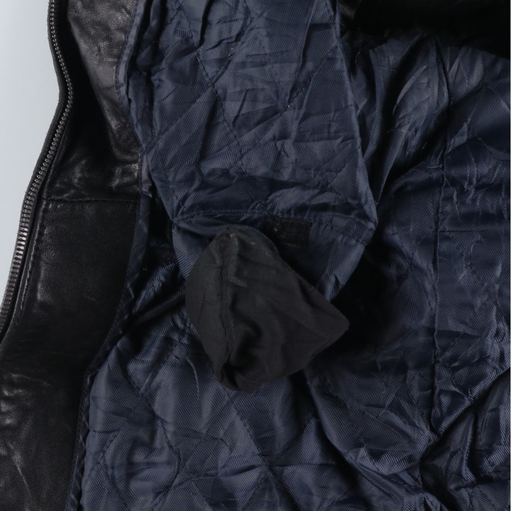 Dockers Swing Top Style Padded Leather Blouson, Men's Size M (approx.) genuine leather black type Vintage Second Hand