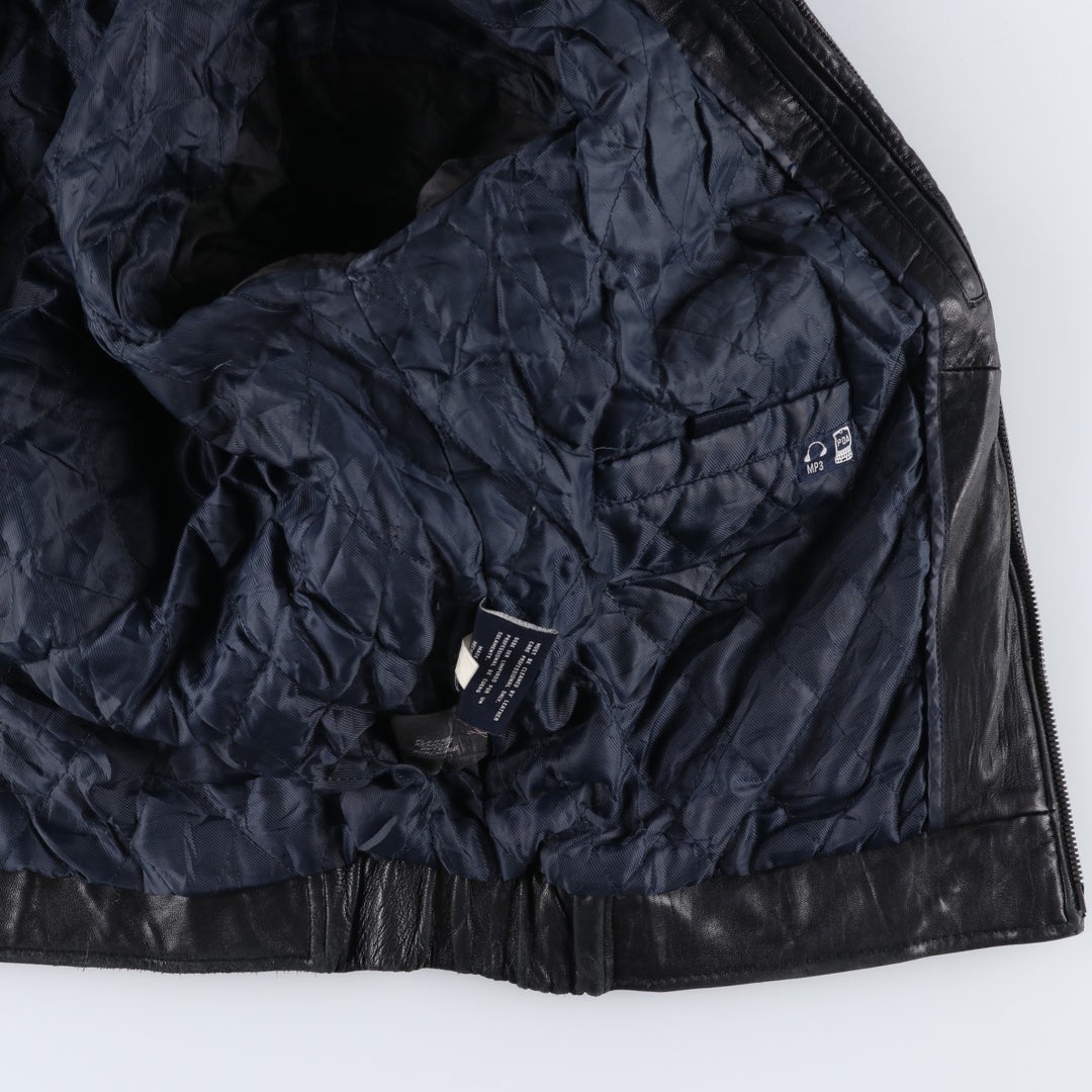 Dockers Swing Top Style Padded Leather Blouson, Men's Size M (approx.) genuine leather black type Vintage Second Hand