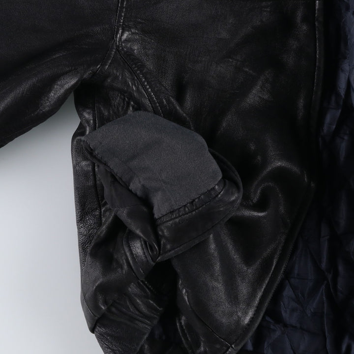 Dockers Swing Top Style Padded Leather Blouson, Men's Size M (approx.) genuine leather black type Vintage Second Hand