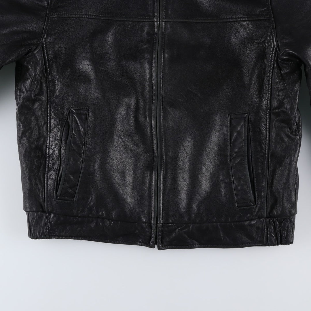 Dockers Swing Top Style Padded Leather Blouson, Men's Size M (approx.) genuine leather black type Vintage Second Hand