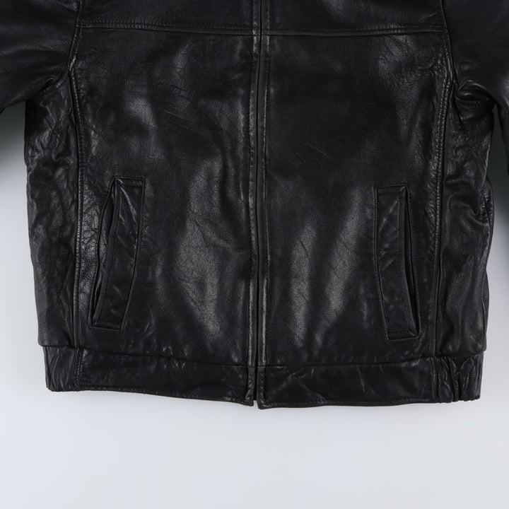Dockers Swing Top Style Padded Leather Blouson, Men's Size M (approx.) genuine leather black type Vintage Second Hand