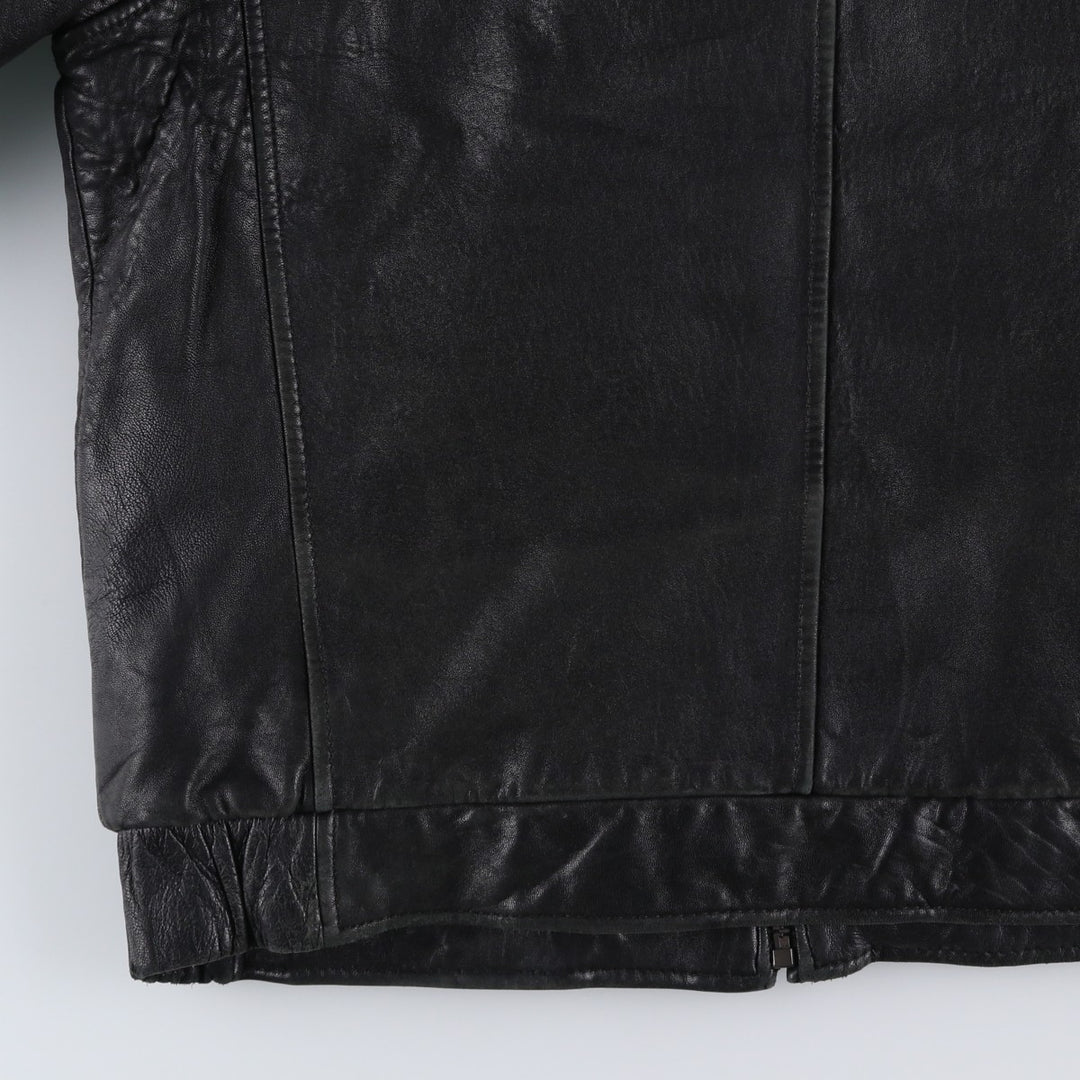 Dockers Swing Top Style Padded Leather Blouson, Men's Size M (approx.) genuine leather black type Vintage Second Hand
