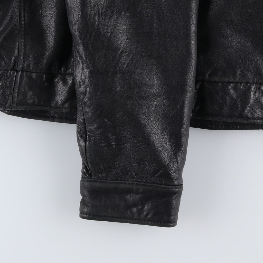 Dockers Swing Top Style Padded Leather Blouson, Men's Size M (approx.) genuine leather black type Vintage Second Hand