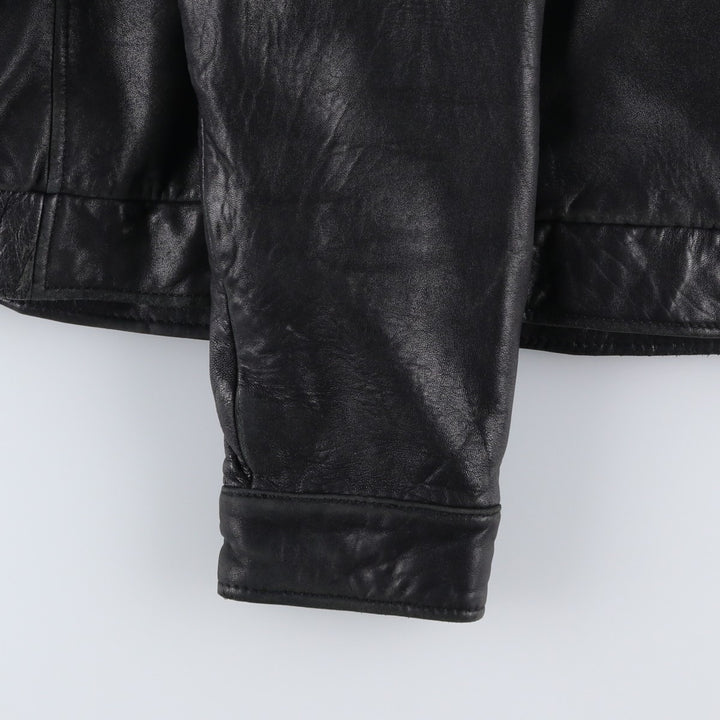 Dockers Swing Top Style Padded Leather Blouson, Men's Size M (approx.) genuine leather black type Vintage Second Hand
