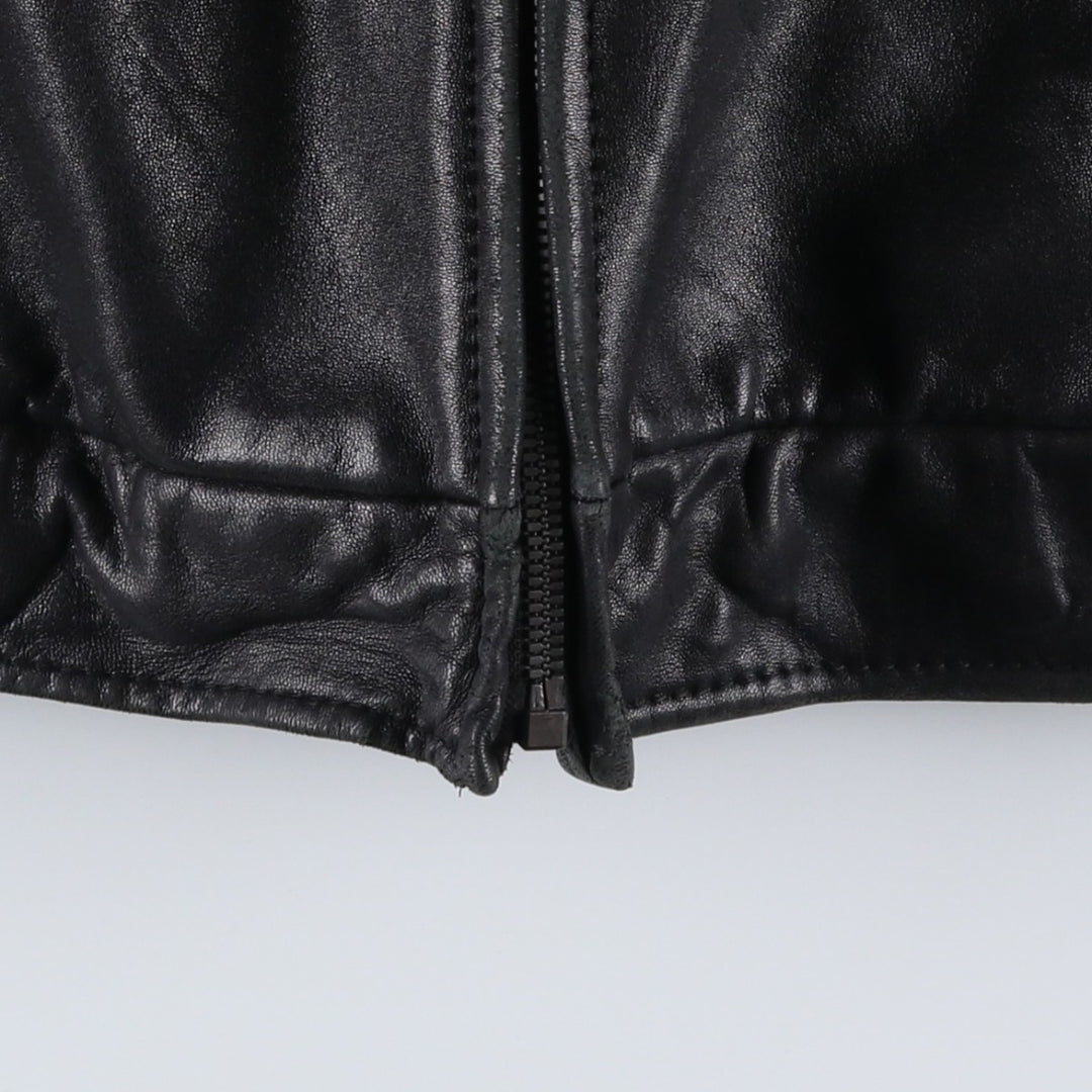 Dockers Swing Top Style Padded Leather Blouson, Men's Size M (approx.) genuine leather black type Vintage Second Hand