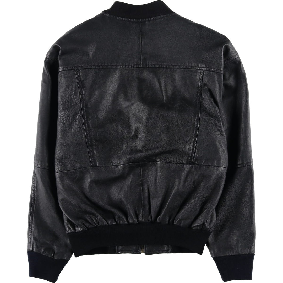 Leather blouson, men's size L genuine leather black type Vintage Second Hand