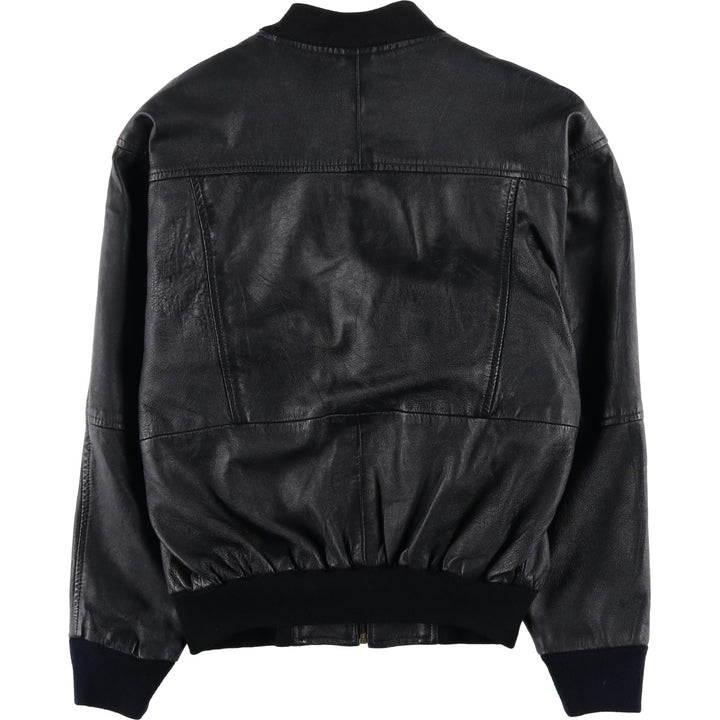 Leather blouson, men's size L genuine leather black type Vintage Second Hand