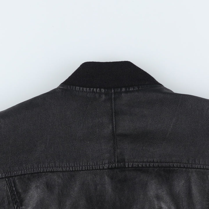 Leather blouson, men's size L genuine leather black type Vintage Second Hand