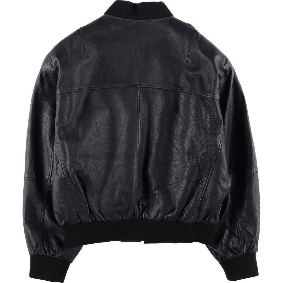MODIANO Leather Blouson, Men's Size L (approx.) Genuine Leather Sheepskin black type Vintage Second Hand