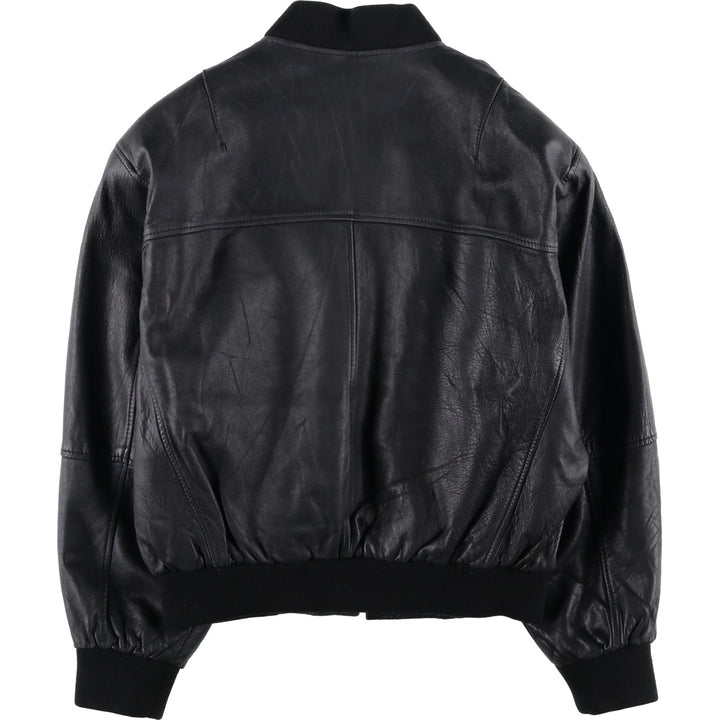MODIANO Leather Blouson, Men's Size L (approx.) Genuine Leather Sheepskin black type Vintage Second Hand