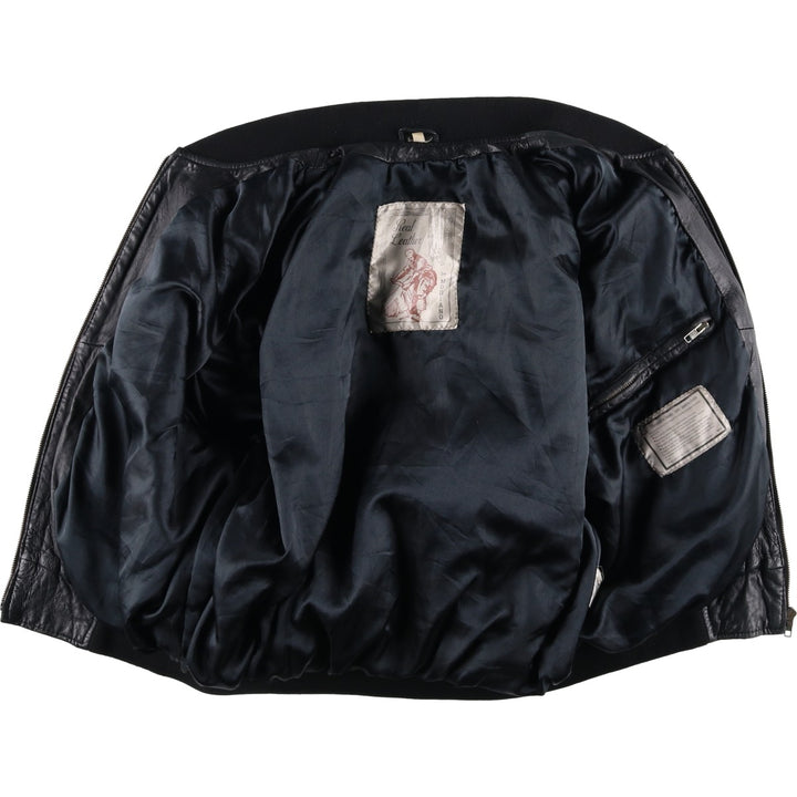 MODIANO Leather Blouson, Men's Size L (approx.) Genuine Leather Sheepskin black type Vintage Second Hand