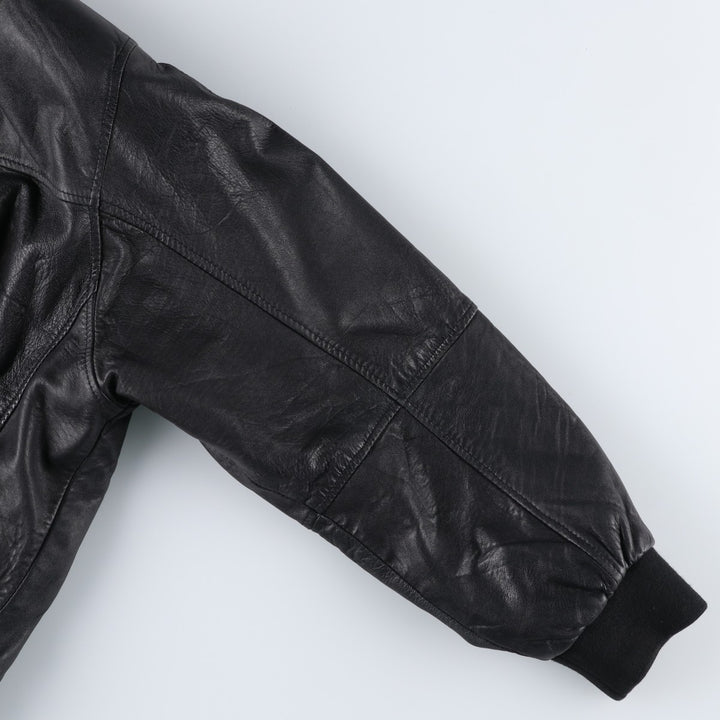 MODIANO Leather Blouson, Men's Size L (approx.) Genuine Leather Sheepskin black type Vintage Second Hand