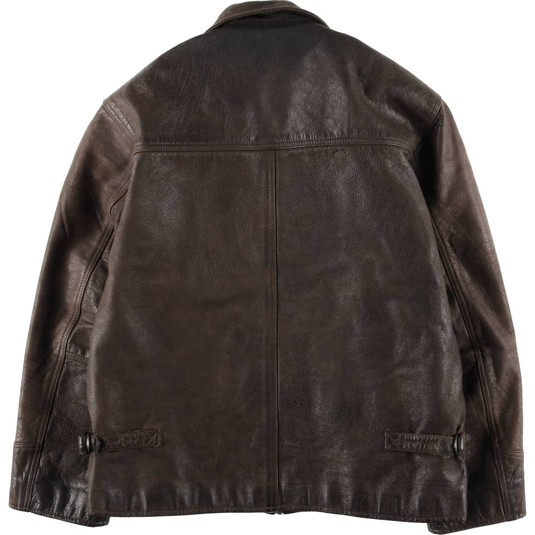 APPEL'S Padded Leather Sports Jacket, Men's Size L (equivalent) genuine leather brown type Vintage Second Hand