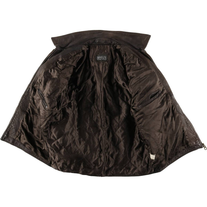 APPEL'S Padded Leather Sports Jacket, Men's Size L (equivalent) genuine leather brown type Vintage Second Hand