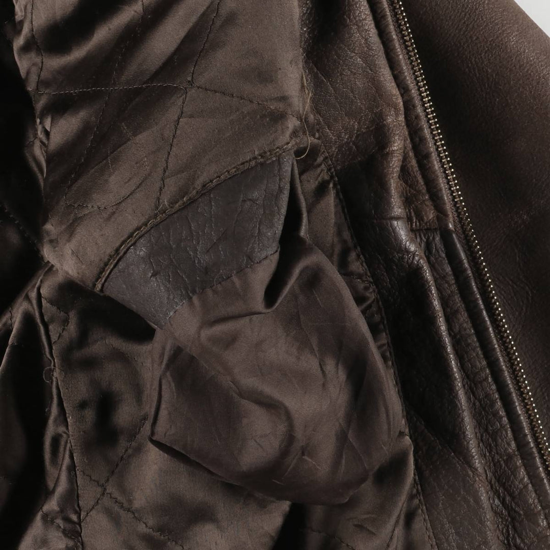 APPEL'S Padded Leather Sports Jacket, Men's Size L (equivalent) genuine leather brown type Vintage Second Hand