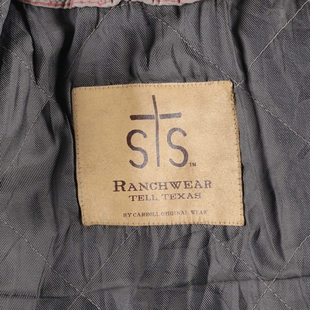 STS RANCHWEAR Swing Top Type Padded Leather Blouson, Men's Size L (approx.) unclear brown type Vintage Second Hand