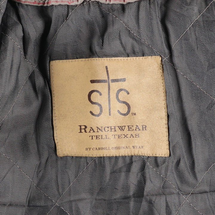 STS RANCHWEAR Swing Top Type Padded Leather Blouson, Men's Size L (approx.) unclear brown type Vintage Second Hand