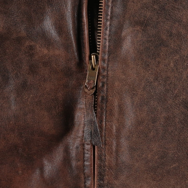 STS RANCHWEAR Swing Top Type Padded Leather Blouson, Men's Size L (approx.) unclear brown type Vintage Second Hand
