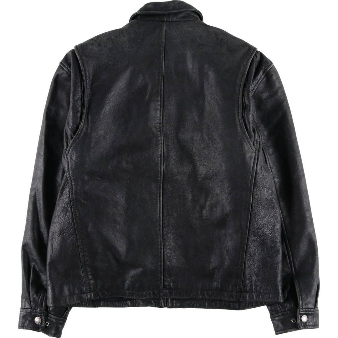 Wilsons Leather Swing Top Padded Leather Blouson, Men's Size L genuine leather black type Vintage Second Hand