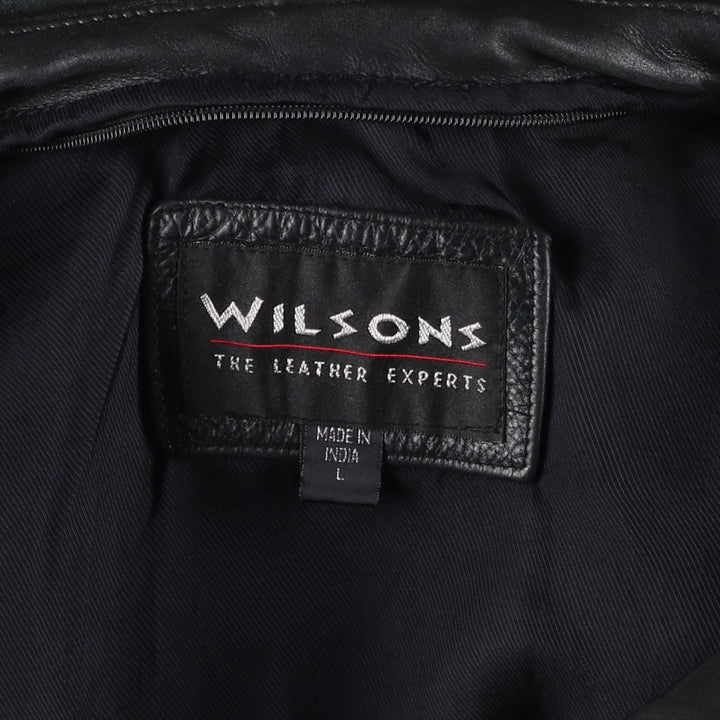 Wilsons Leather Swing Top Padded Leather Blouson, Men's Size L genuine leather black type Vintage Second Hand