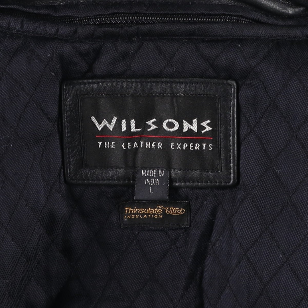 Wilsons Leather Swing Top Padded Leather Blouson, Men's Size L genuine leather black type Vintage Second Hand
