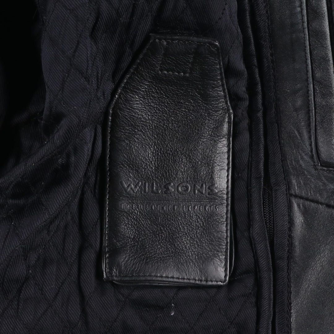 Wilsons Leather Swing Top Padded Leather Blouson, Men's Size L genuine leather black type Vintage Second Hand