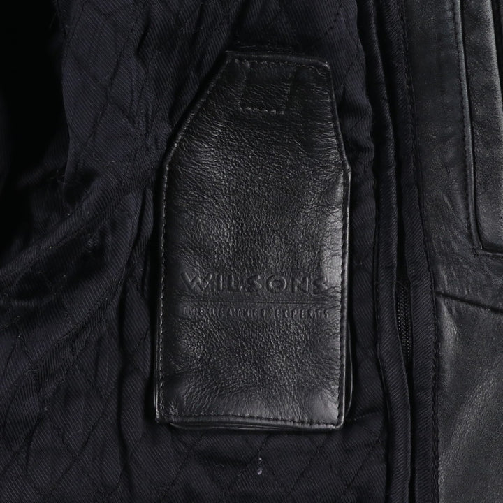 Wilsons Leather Swing Top Padded Leather Blouson, Men's Size L genuine leather black type Vintage Second Hand