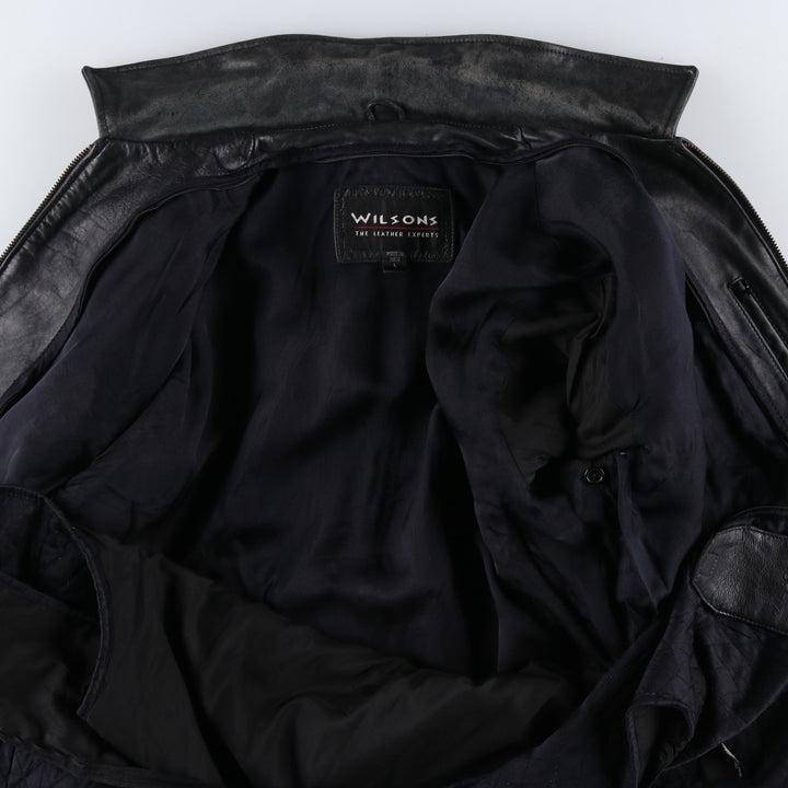 Wilsons Leather Swing Top Padded Leather Blouson, Men's Size L genuine leather black type Vintage Second Hand