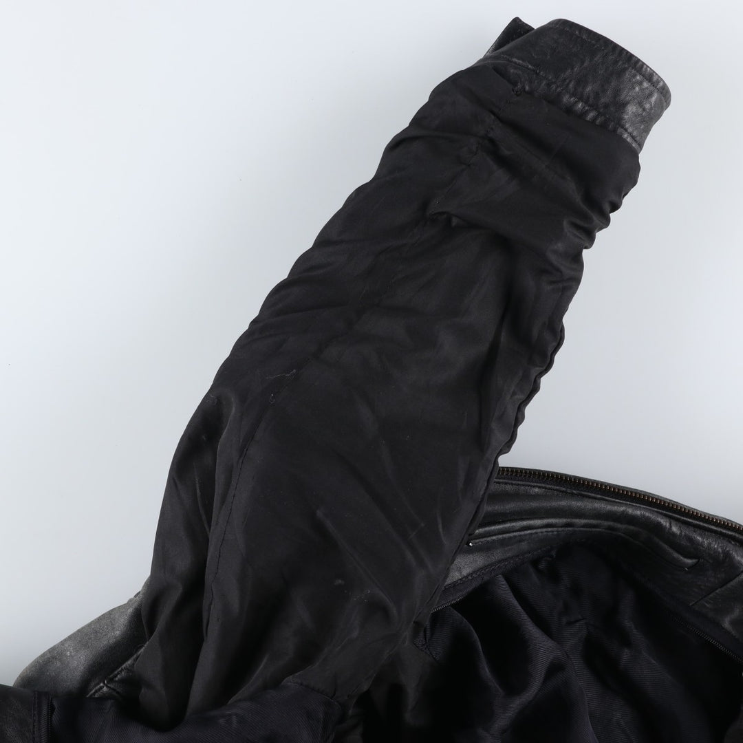 Wilsons Leather Swing Top Padded Leather Blouson, Men's Size L genuine leather black type Vintage Second Hand