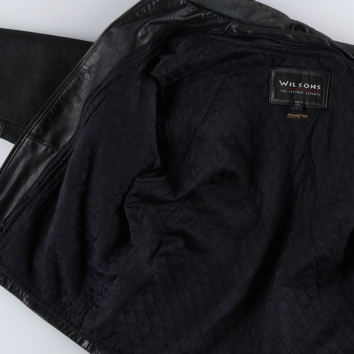 Wilsons Leather Swing Top Padded Leather Blouson, Men's Size L genuine leather black type Vintage Second Hand